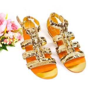 Coach Tesa Snake Print Gladiator Sandals Size 10